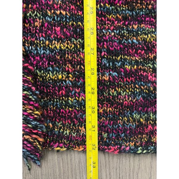 Chico’s Multicolor Knit Fringe Sweater Tunic Women’s Size 1 Long Sleeve Cozy - Picture 6 of 8